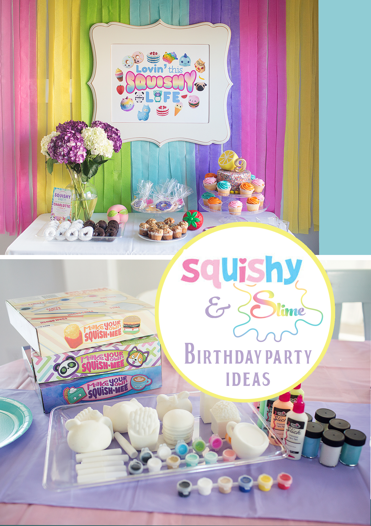 Slime Birthday Party Decorations Kit, Slime Themed Colorful